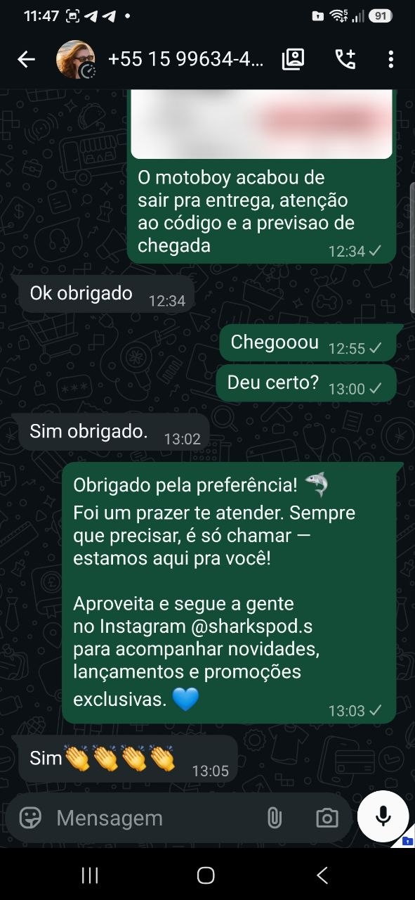 Depoimento de cliente — Cliente Sharks